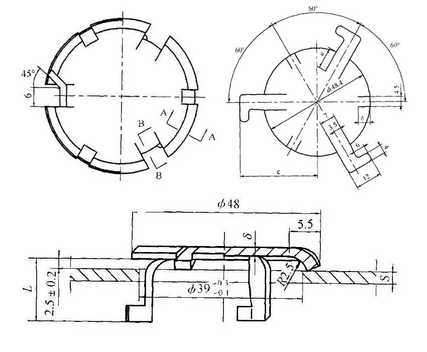 These are some structure diagrams of floating valves tray from different views.